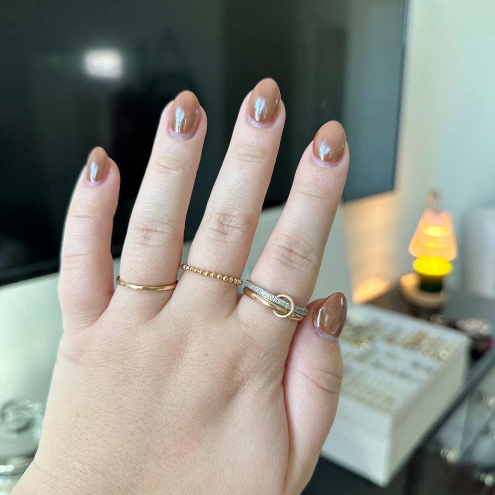 Double Ring- Gold Filled + Sterling - image 1